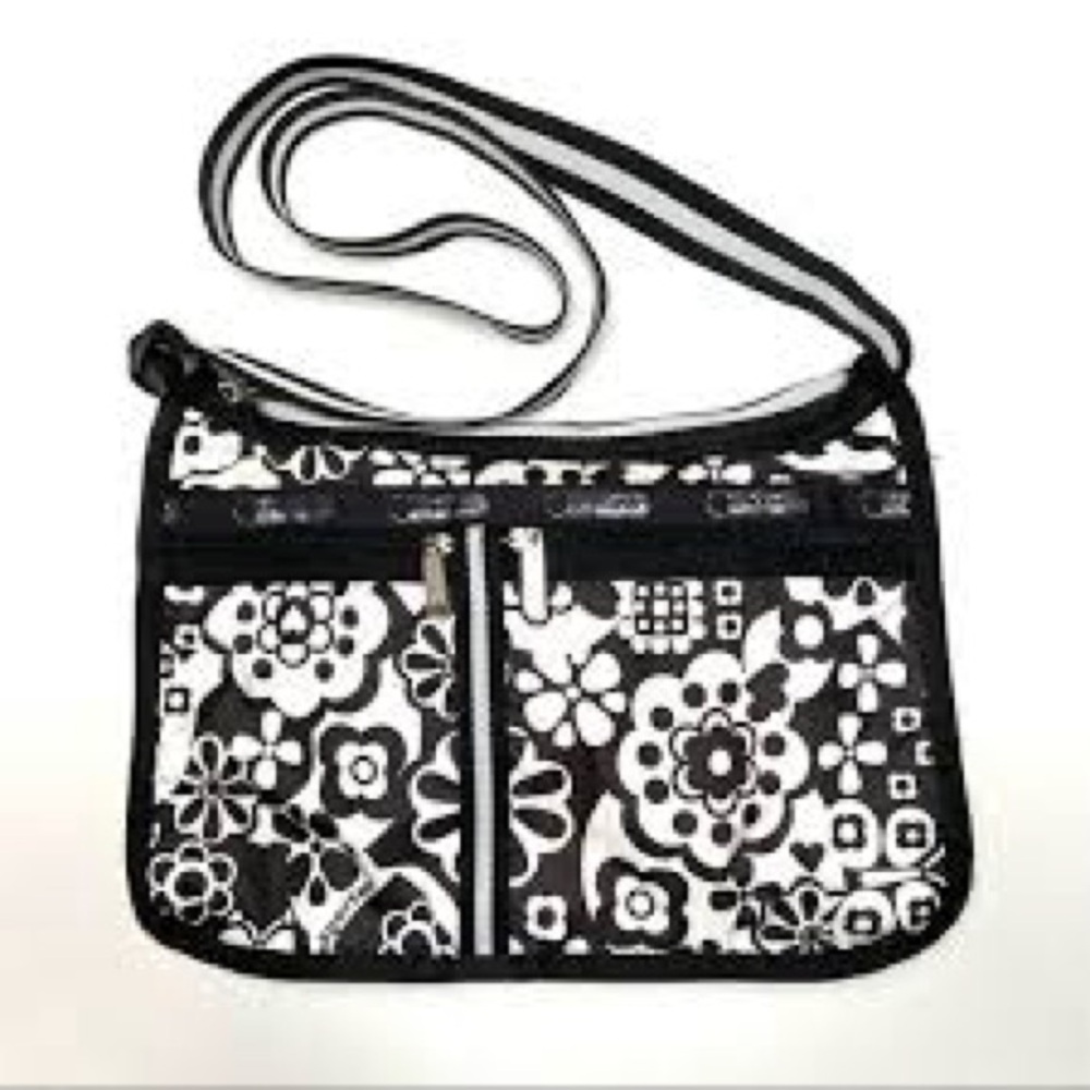 LeSportsac Black & White Everyday Floral Crossbody Bag